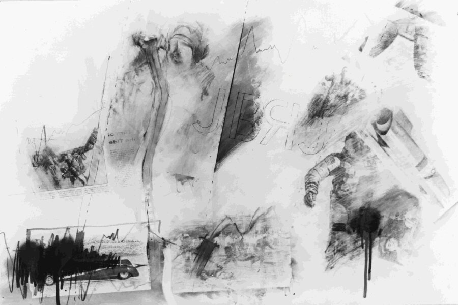 Wolf Vostell, „JBRJ“, 1965, 65x100 cm, Verwischung Repro: Sander